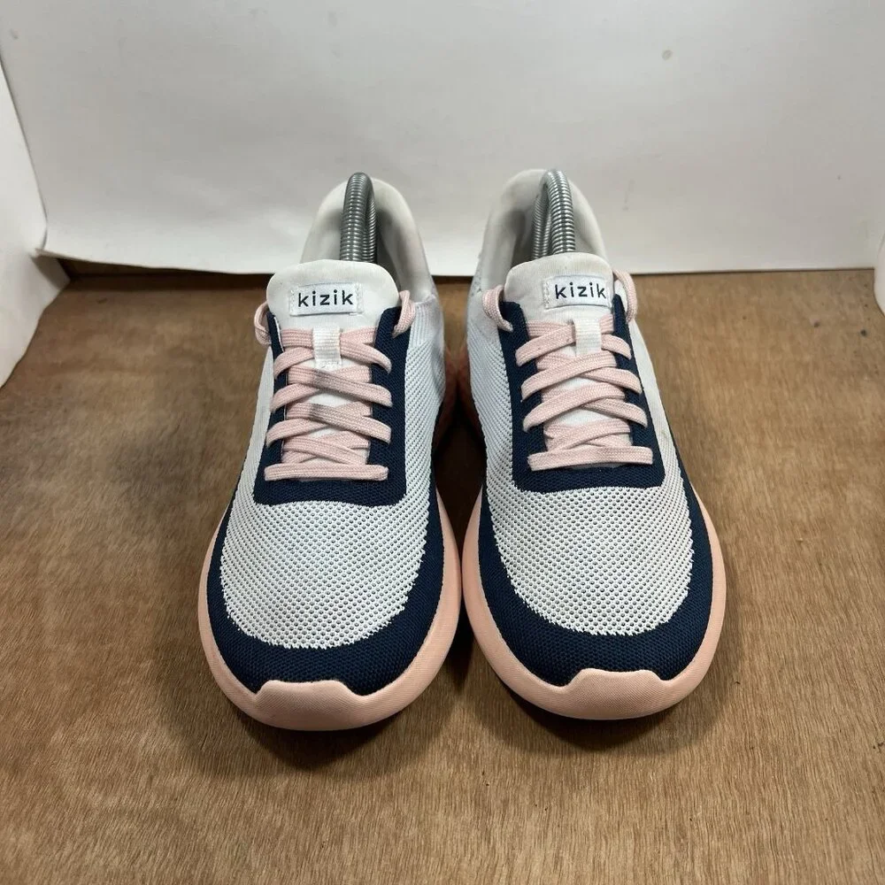 Kizik Athens Women Size 8 Pink White Handsfree Slip On Shoes Sneakers